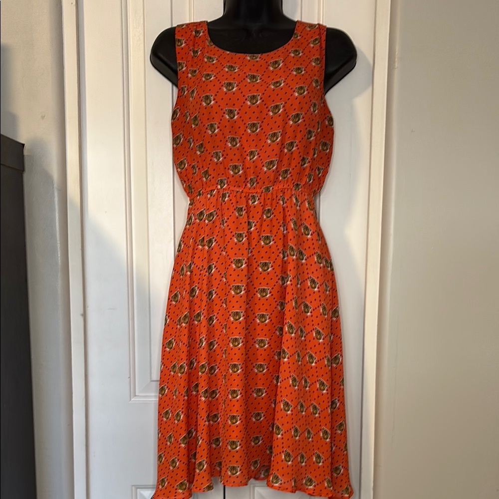 Orange Animal print Dress
